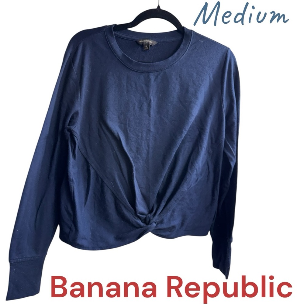 Banana Republic Deep Blue Light Twist Knot Sweater